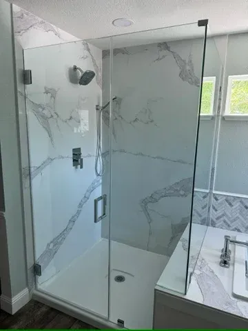 Custom shower glass enclosure installation